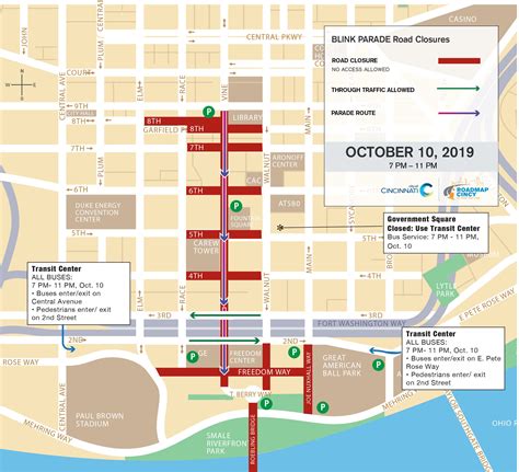 Blink Cincinnati 2019 Road Closures And Parade Route Maps