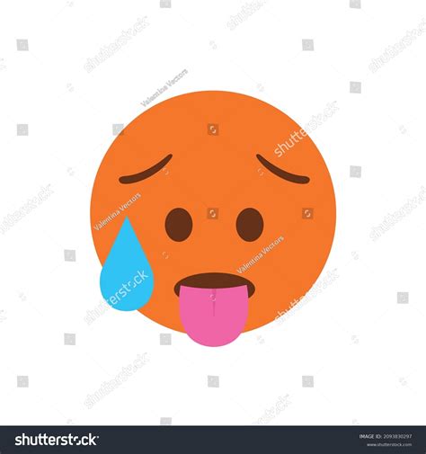 Hot Face Overheated Sweat Emoji Vector 库存矢量图（免版税）2093830297 Shutterstock
