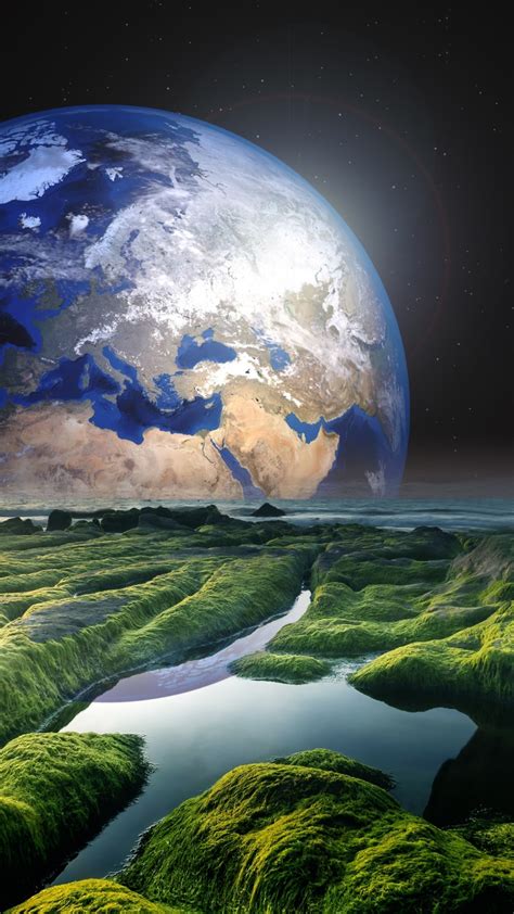 Earth Wallpaper 4k Space Stars Green Solaris Water Sea Space 2051