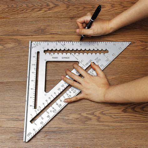 12inch Aluminum Alloy Right Angle Triangle Ruler Protractor Framing