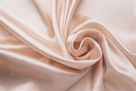 Smooth Elegant Wrinkled Silk Fabric Background Abstract Crumpled Satin Texture Cream Color