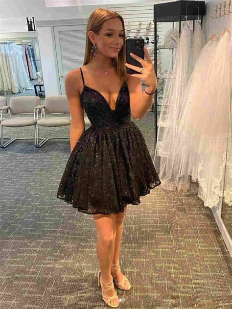 Glitter A Line Black Short Party Dress · Sugerdress · Online Store