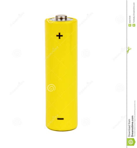 Connect the positive jumper only: Yellow small battery stock photo. Image of household ...