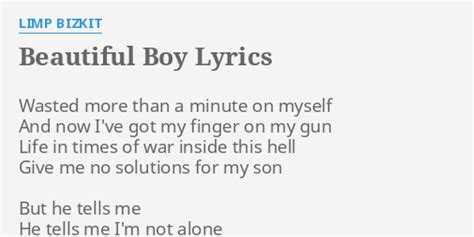 Beautiful Boy Lyrics By Limp Bizkit Wasted More Than A