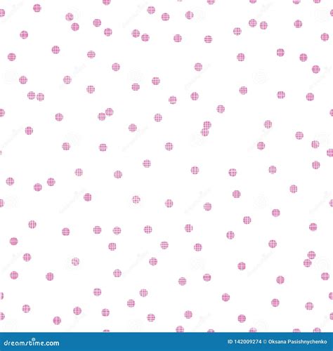 Pink Tiny Textile Textured Circles Seamless Pattern Stock Vector