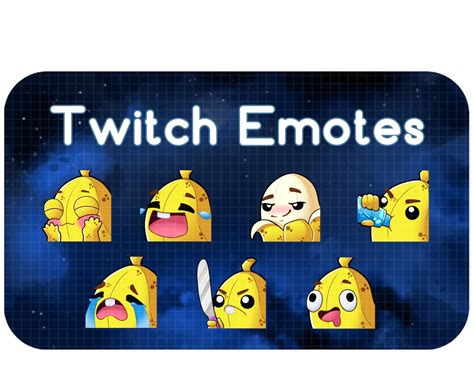 Banana Emote Pack Cute Twitch Emotes Etsy