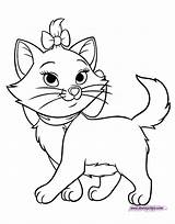 Marie Coloring Aristocats Disney Walking Template sketch template