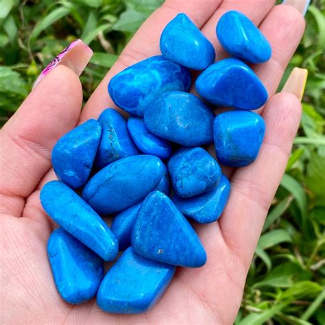 Small Blue Howlite Tumbled Stone Howlite Tumble Crystal Etsy