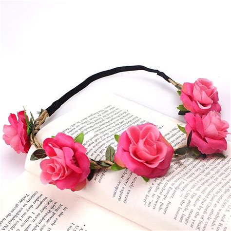 Buy Fashion Rose Flower Headband Headwear Women Girl Elastic Hair Bands