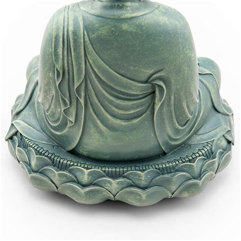 Buddha On Lotus Throne Statue Green Dharmacrafts