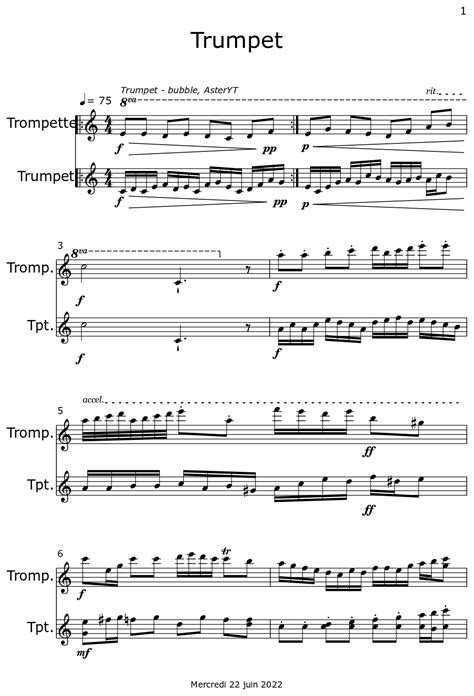 Trumpet Sheet Music For Trumpet