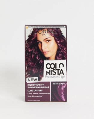 Our long lasting purple hair dye is formulated to deliver conditioning and hydrating color, so your hair is always healthy looking and gorgeous—never wrecked or ravaged. L'Oreal Paris Colorista Dark Purple Permanent Gel Hair Dye ...