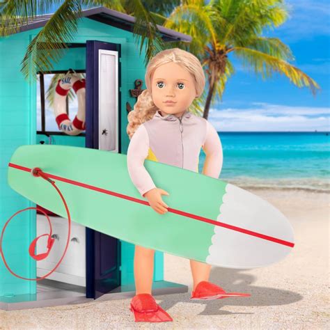 our generation coral with storybook and accessories 18 posable surfer doll 1 ct shipt