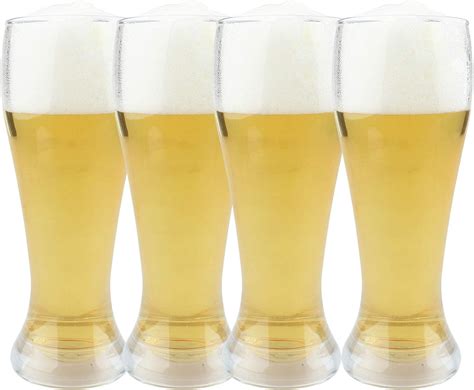 Plastic Pilsner Glasses 16 Oz Unbreakable Classic Beer Glasses Clear Drinking