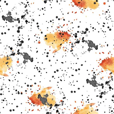 Premium Photo Ink Splatter And Abstract Blots Watercolor Seamless Pattern