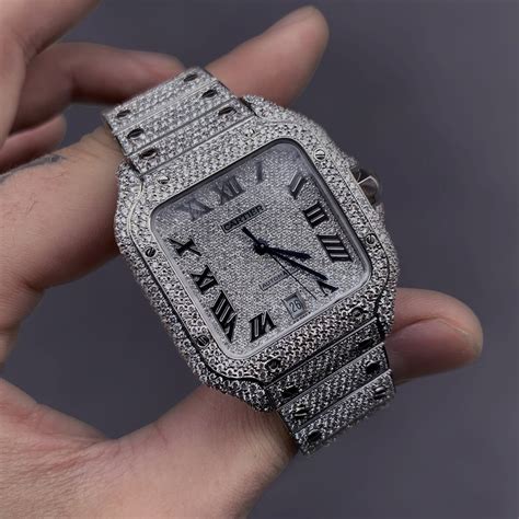 Cartier Santos 40mm Diamond Iced Out Watch For Rs1909893 For Sale