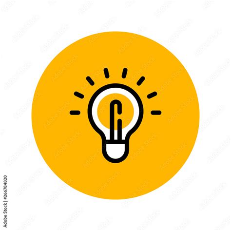 Idea Icon Light Bulb Linear Pictogram Symbol Of Solution And