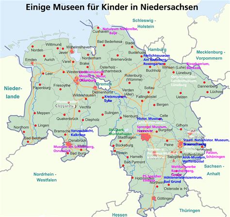 Karte Museen In Niedersachsen Portal Niedersachsen