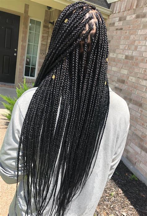 It's basically like having long straight. 20 Latest Knotless Box Braids Styles Ponytails For African ...