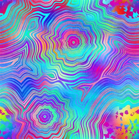 Vivid Hyper Bright Ombre Rainbow Seamless Pattern Stock Illustration