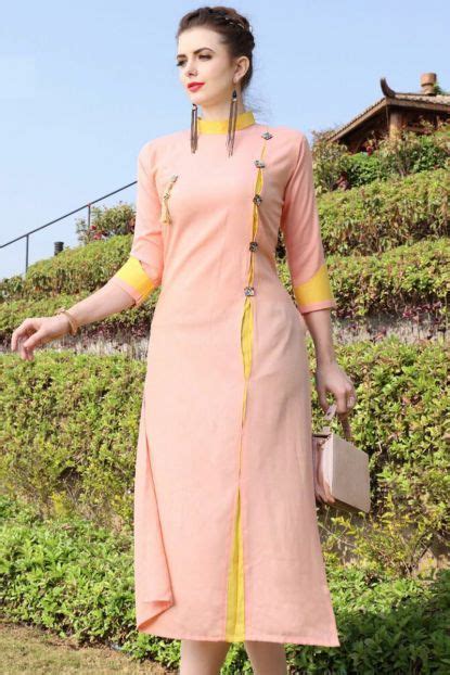 50trendy Neck Designs To Try With Plain Kurtis Kurta Designs Women Plain Kurti Designs