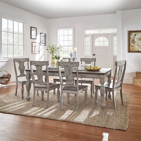 But using or selection of color shades of gray with dining. Weston Home Two Tone 7-Piece Dining Set, Coffee and ...