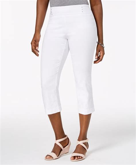 Jm Collection Embellished Pull On Capri Pants Created For Macys Macys