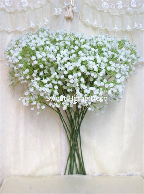Jennysflowershop 22 Soft White Real Touch Realistic Babys Breath