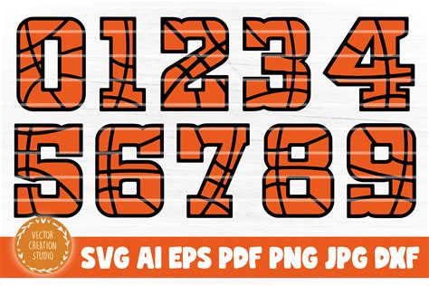 Basketball Numbers Svg Font Clipart Graphic By Vectorcreationstudio