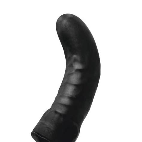 Lux Fetish 6 Latex Inflatable Vibrating Curved Dildo With Wired Remote