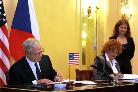 Us Defense Secretary Robert M Gates And Czech Minister Of Defense