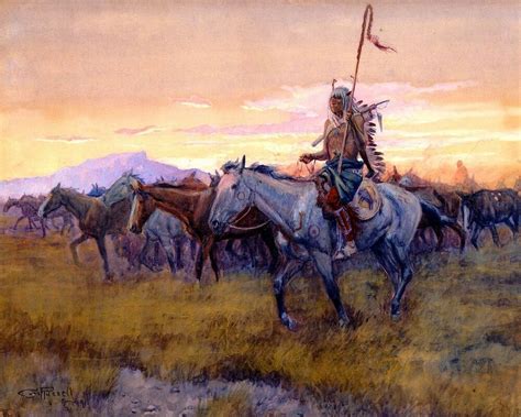 Russell young is a amer. CM Russell Stolen Horses No. 3 (detail) - Print Canvas ...