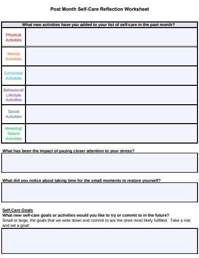 Reflection Activity Worksheet