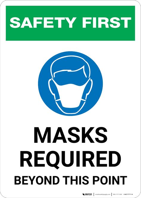 ✓ free for commercial use ✓ high quality images. Safety First: Masks Required Beyond This Point with Icon Portrait - Wall Sign | Creative Safety ...