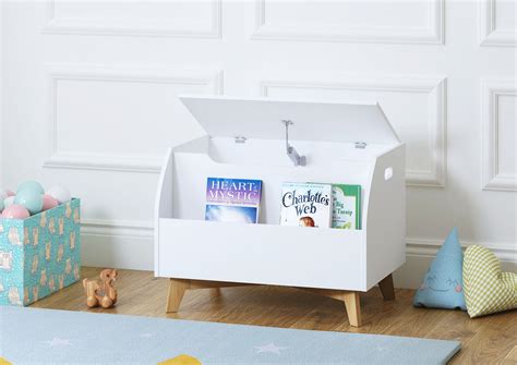 Utex Children Toy Box With Front Book Storage Area Kids Toy Storage
