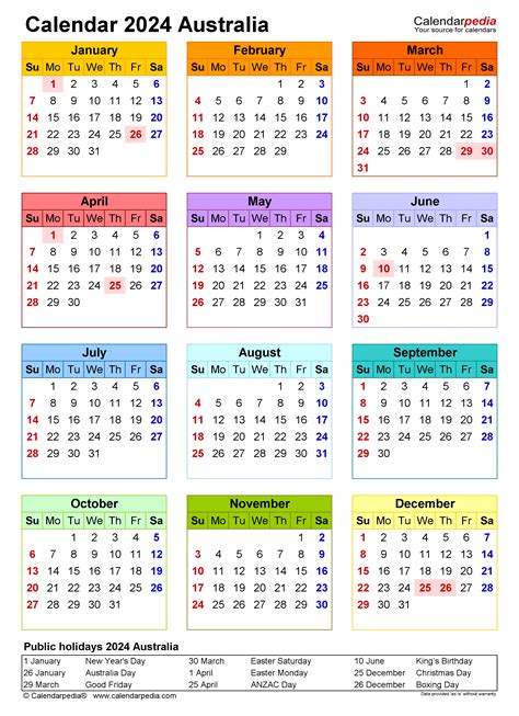 Printable 2024 Australia Calendar Templates With Holidays Calendarlabs Australian Calendar Hot
