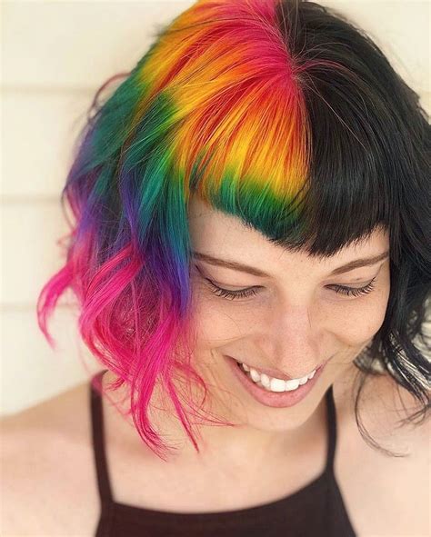 Rainbow Hair Hair Cabelo Curto Cabelo Cabelo Curto