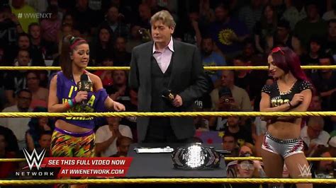 Sasha Banks Bayley Sign The Contract For Their Nxt Womens Title Match