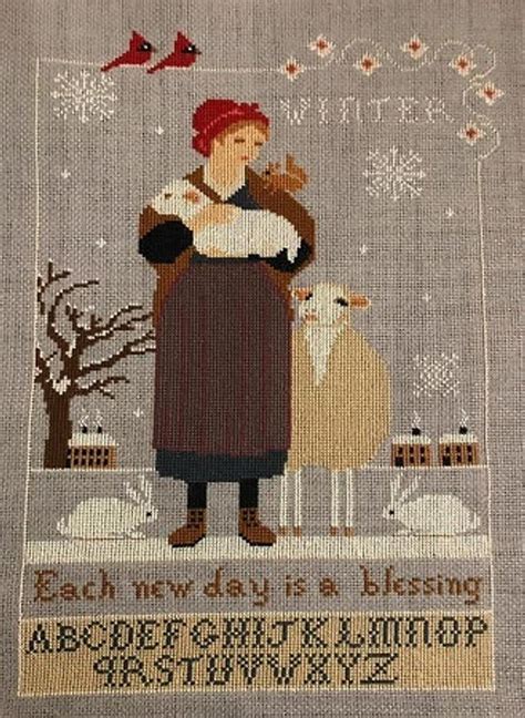 Counted Cross Stitch Pattern Winter Blessing Winter Decor Etsy