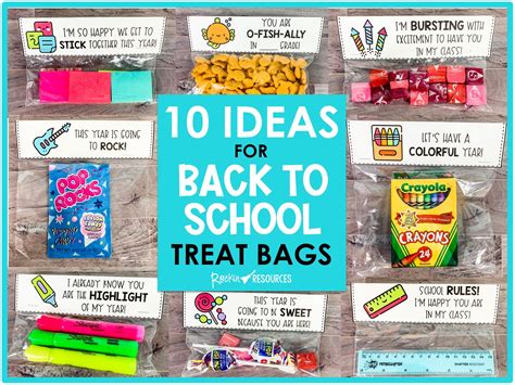10 Ideas For Back To School Treat Bags Non Food Ideas Included Rockin Resources