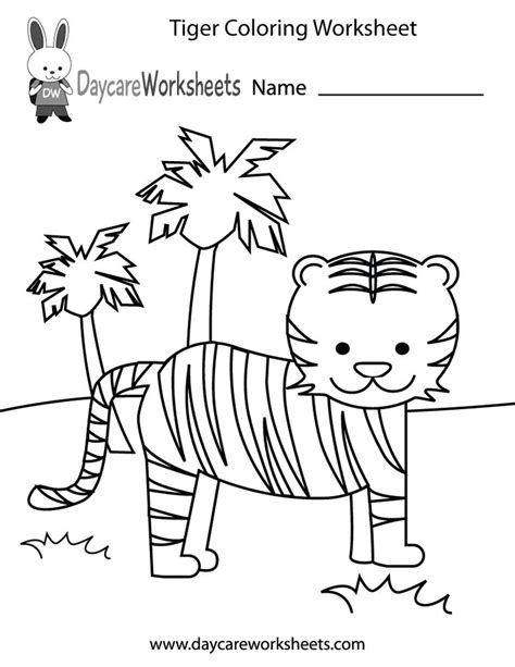 Free Preschool Tiger Coloring Worksheet Preschool Coloring Pages