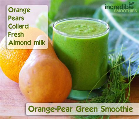 Finding smoothie recipes for weight loss that make your mouth and your tummy happy? Orange Pear Green Smoothie · 1 orange, peeled · 2 pears, cored · 3 large collard leaves, stems ...
