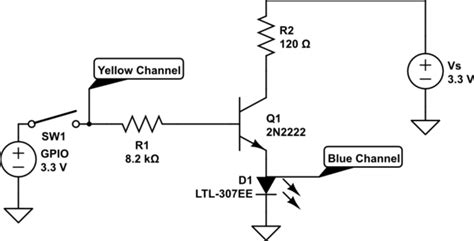 Driving Ir Led From 33v Gpio Using 2n2222 Transistor Electrical