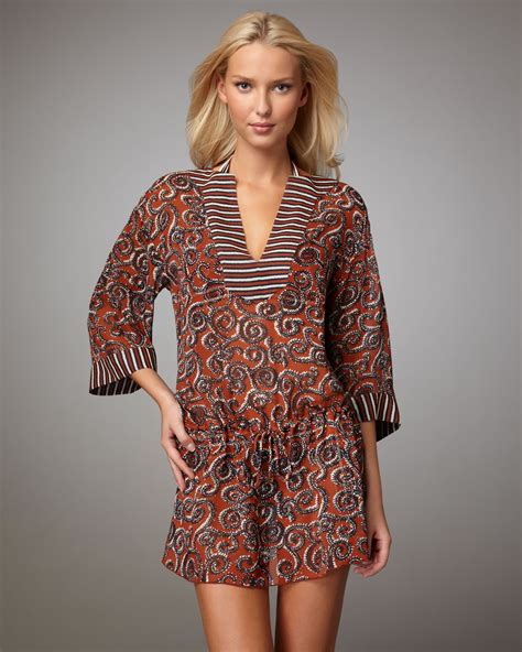 Tory Burch Mixed Print Coverup
