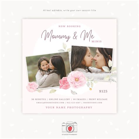 Mommy And Me Mini Sessions Marketing Template Strawberry Kit
