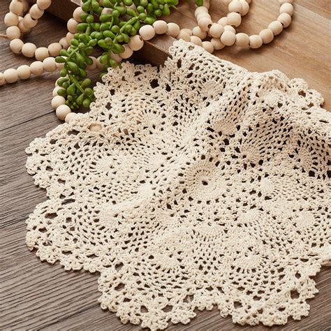 Ecru Round Crocheted Doily - Crochet and Lace Doilies ...