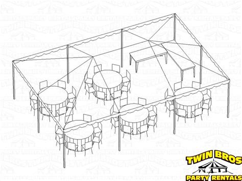 Frame Tent 20x30 3d Seating For 40 Rounds With Food Layout Tent Frame