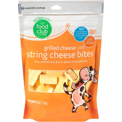 Fresh mozzarella is generally white but may vary. Grilled Cheese Flavored String Cheese Bites, Mozzarella ...