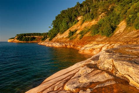 Sunset At Pictured Rocks Lake Superior Michigan Skyline Motel