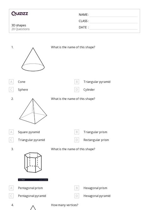 50 3d Shapes Worksheets For 5th Grade On Quizizz Free And Printable